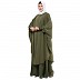 Jade Green Co-Ord set- Loose fit front open Top with sleeveless inner abaya 